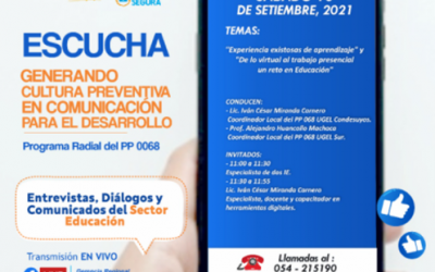 #DGP #PREVAED  | ¡Acompañanos! 📻📖 Programa de Radial: “Generando Cultura Preventiva en Comunicación para el Desarrollo”